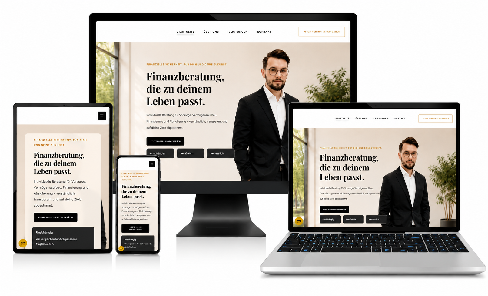 Preview of The Advisory financial-services website design