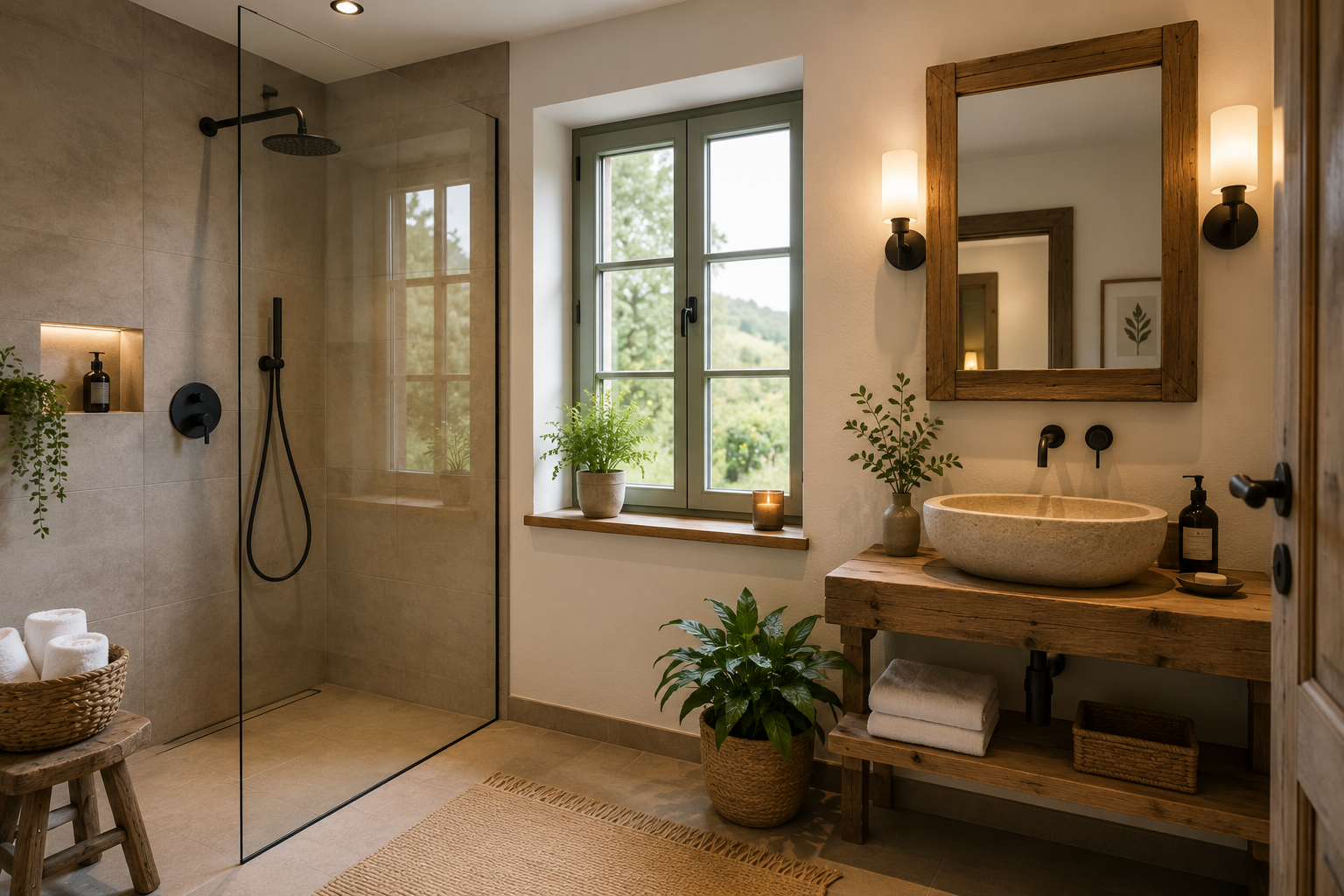 Shared bathroom at B&B Sunrise